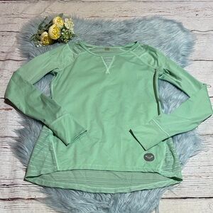 Roxy Green Mesh Long Sleeve Top sz S